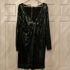 Dark green sequins dress